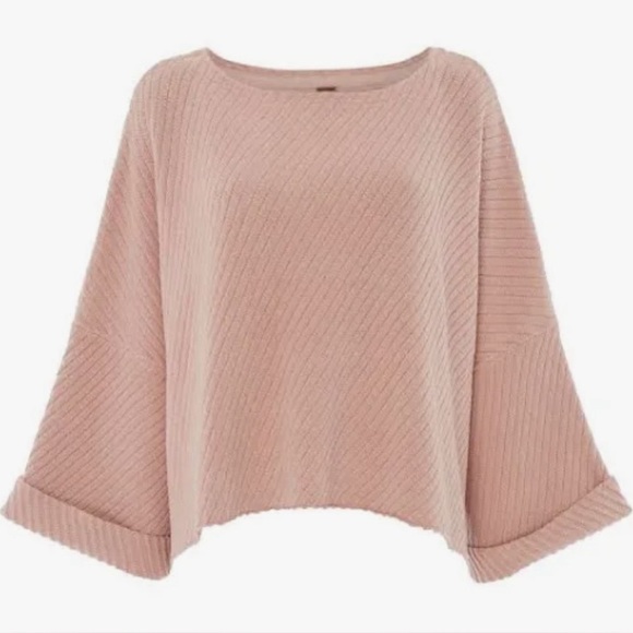 Free People I Can't Wait Dolman Sweater Pink Size Medium Cropped Pullover - Picture 3 of 7